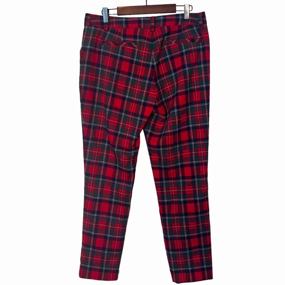 Vineyard Vines Red Plaid Straight Leg Pants - Size 8 - Picture 3 of 5